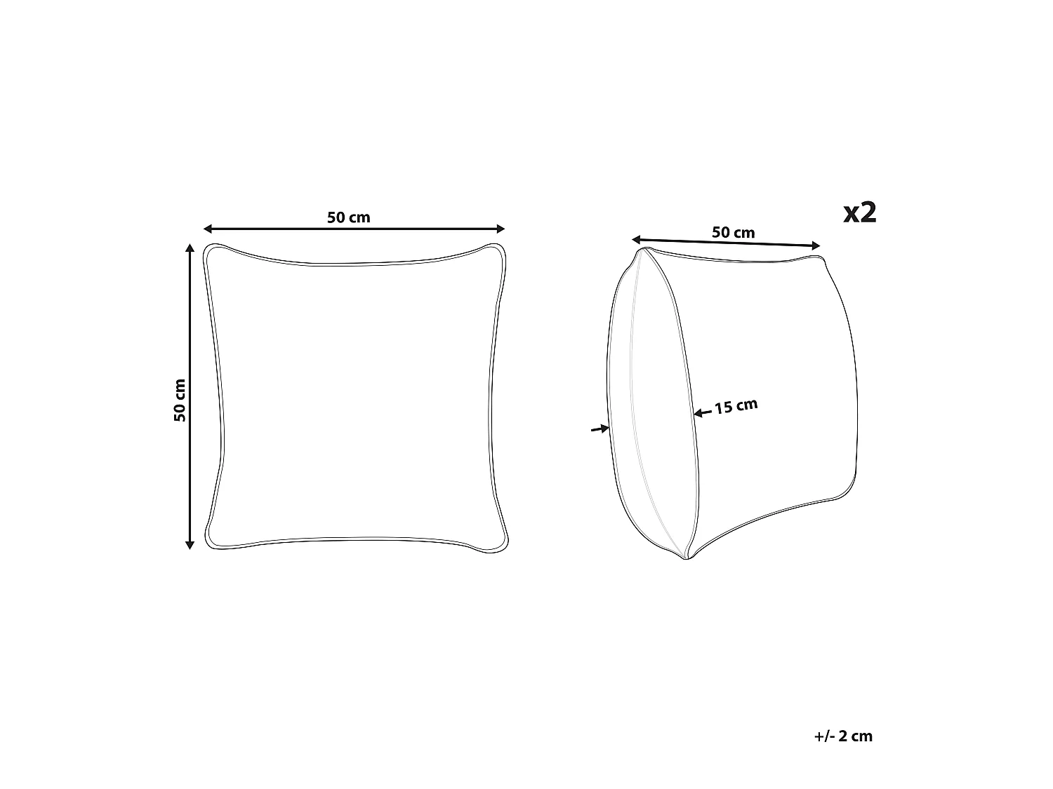 Dekokissen 2er Set SOUK Baumwolle 50 x 50 cm Bunt Geometrisches Muster