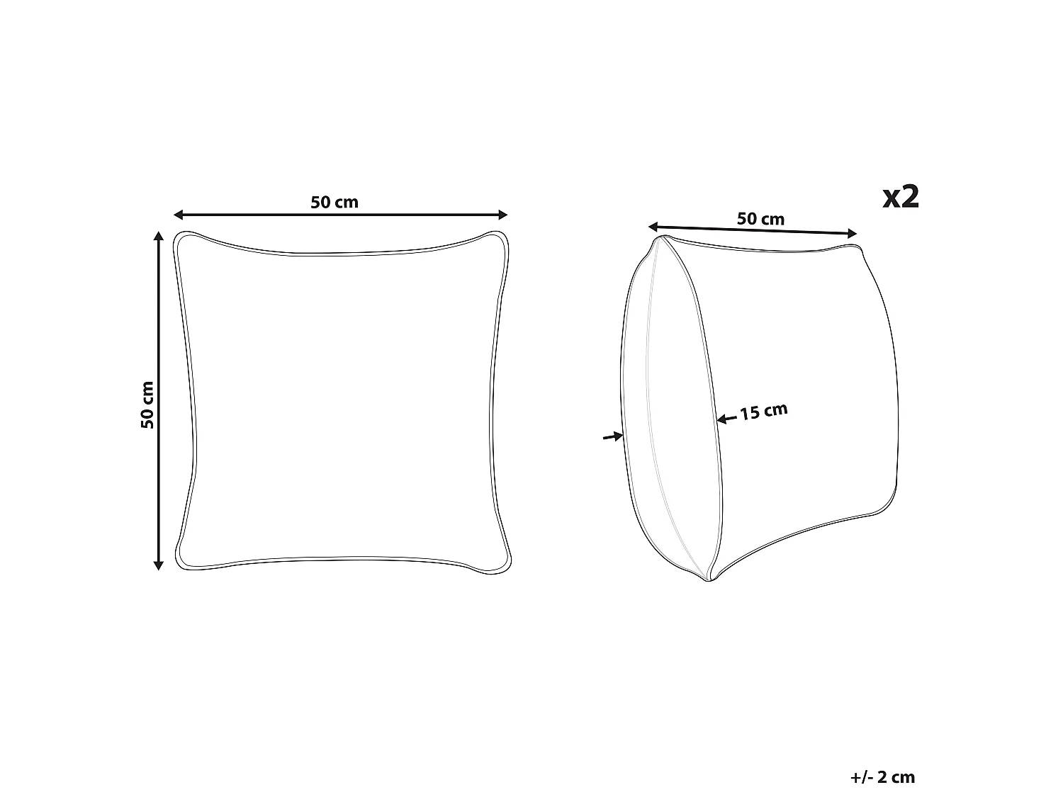 Set di 2 cuscini SOUK Cotone 50 x 50 cm Multicolore Trama geometrica