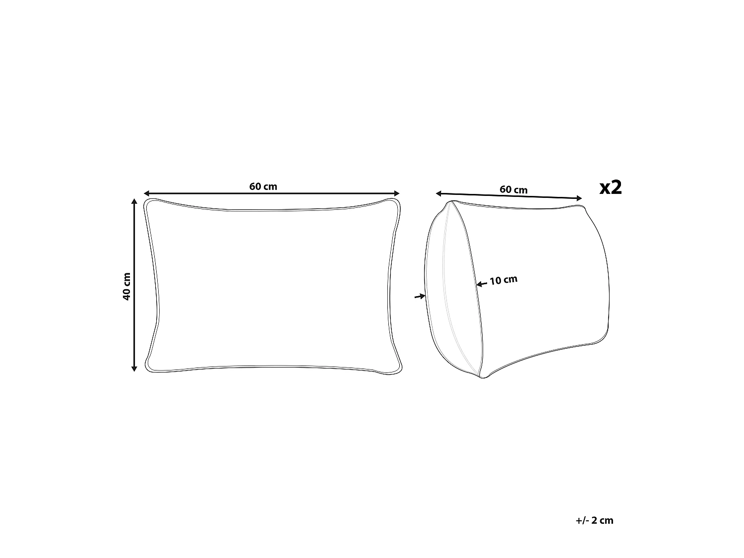 Zestaw 2 poduszek dekoracyjnych CRATAEGUS Bawełna 40 x 60 cm Jasnobeżowy Wzór geometryczny