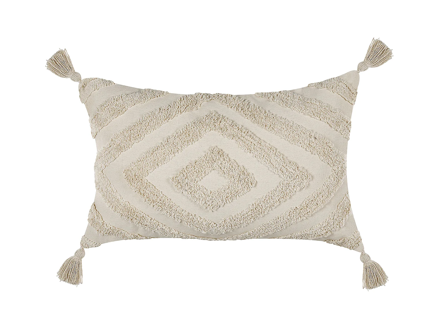 Zestaw 2 poduszek dekoracyjnych CRATAEGUS Bawełna 40 x 60 cm Jasnobeżowy Wzór geometryczny