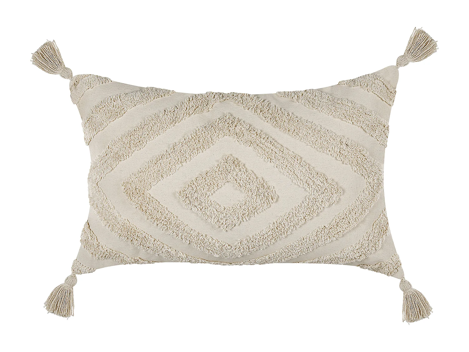 Set van 2 decoratieve kussens CRATAEGUS Katoen 40 x 60 cm Lichtbeige Geometrisch patroon