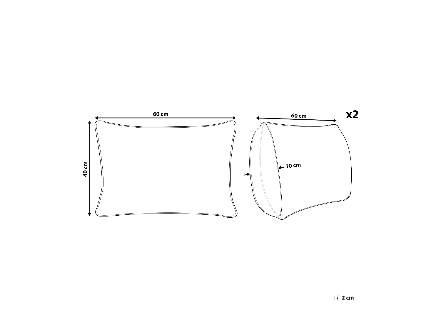 Set di 2 cuscini CRATAEGUS Cotone 40 x 60 cm Beige chiaro Trama geometrica