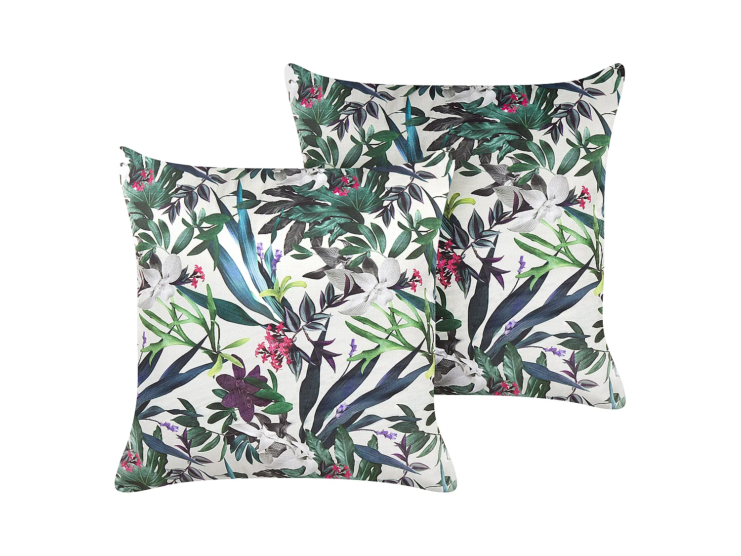 Zestaw 2 poduszek dekoracyjnych GASTERIA Welur 45 x 45 cm Zielony Wzór roślinny