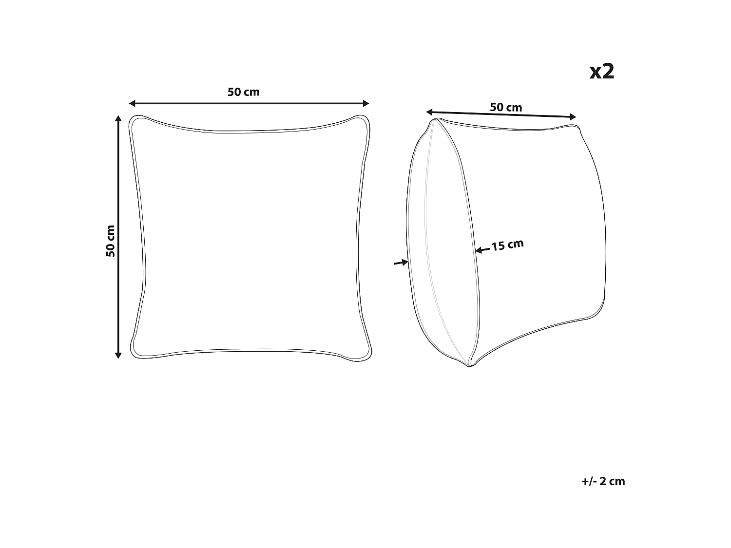 Dekokissen 2er Set mit Füllung Motiv Baumwolle gold Metallic 50 x 50 cm Oujda