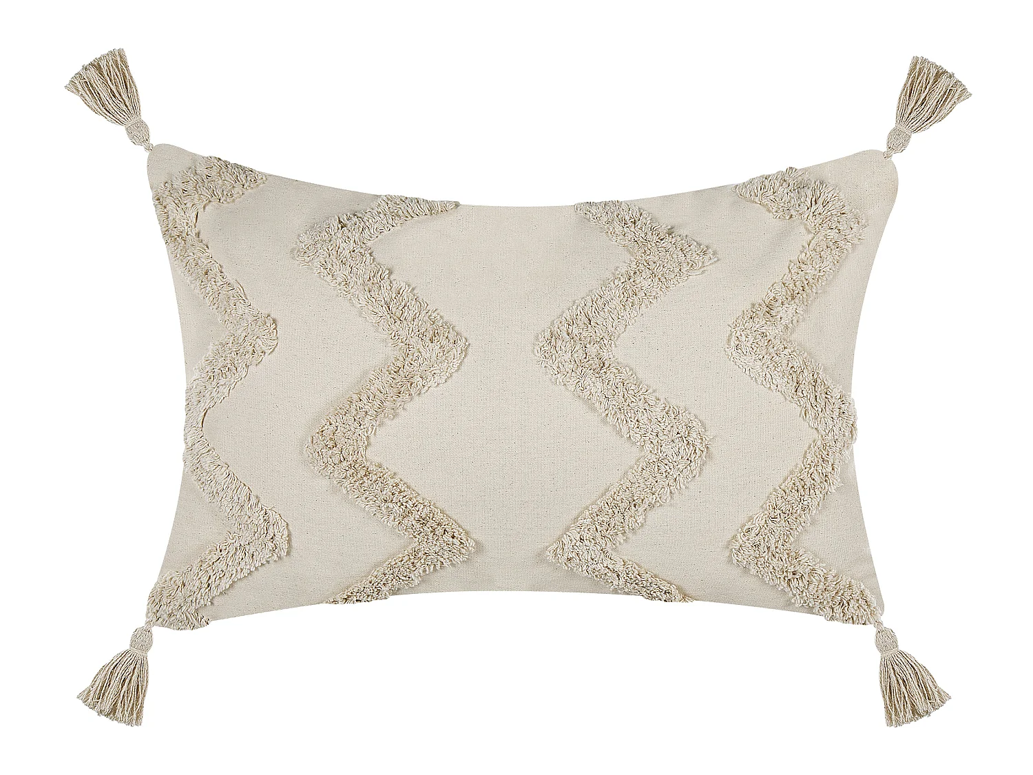 Lot de 2 coussins décoratifs CERINTHE Coton 40 x 60 cm Beige clair Motif à chevrons