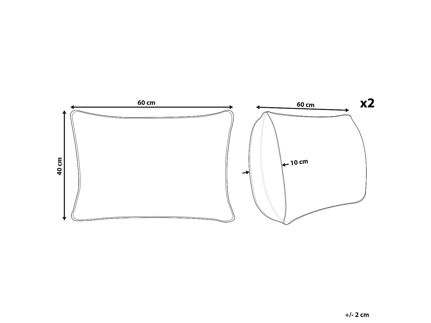 Set di 2 cuscini CERINTHE Cotone 40 x 60 cm Beige chiaro Trama Chevron