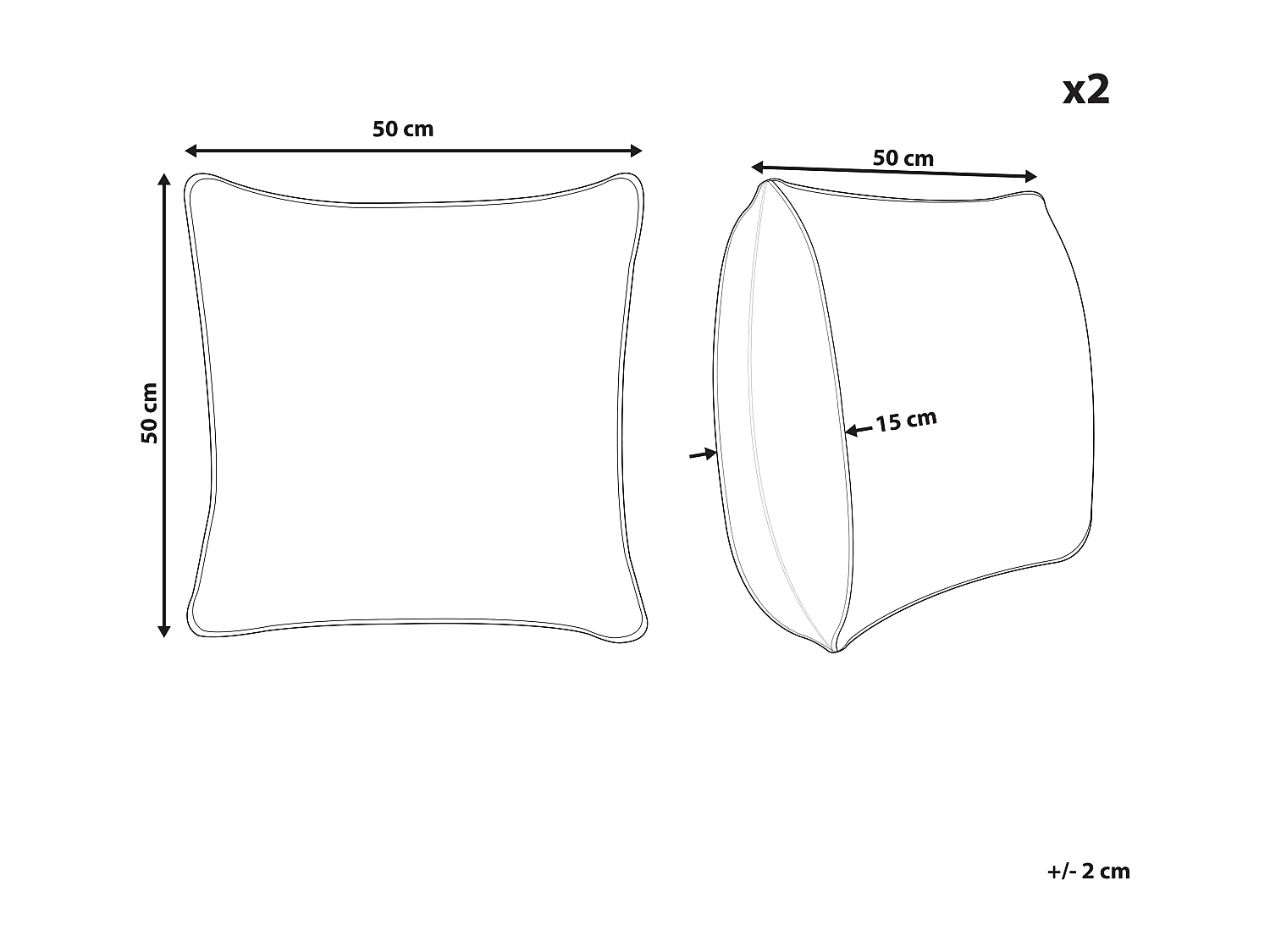 Lot de 2 coussins décoratifs OUJDA Coton 50 x 50 cm Rose doré Motif géométrique