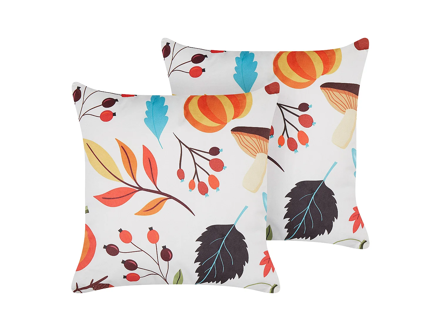 Lot de 2 coussins décoratifs VISCARIA Velours 45 x 45 cm Multicolore Motif de plante