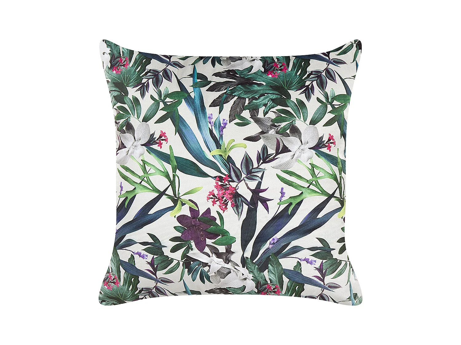 Poduszka dekoracyjna GASTERIA Welur 45 x 45 cm Zielony Wzór roślinny