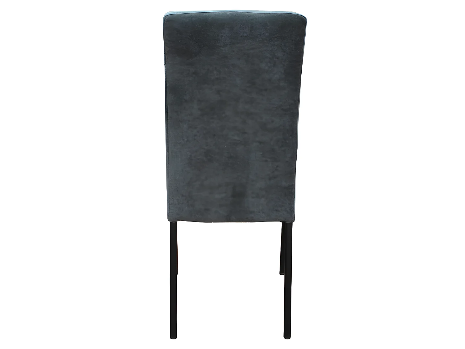 Chaise Nanda tissu gris foncé pieds métal noir