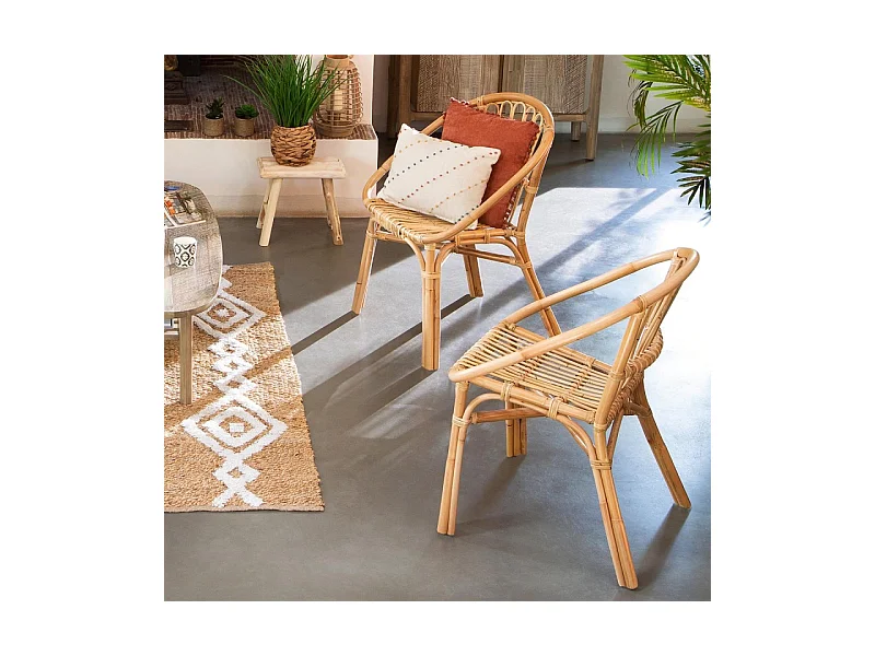 Fauteuil en Rotin Naturel H 80 cm