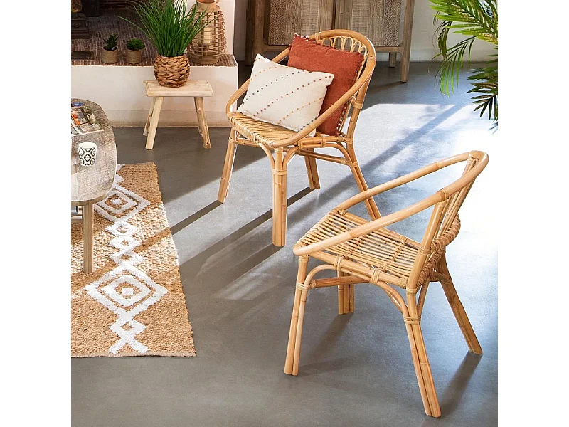 Fauteuil en Rotin Naturel H 80 cm