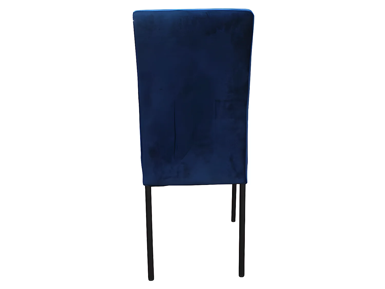 Chaise Nanda velours bleu pieds métal noir