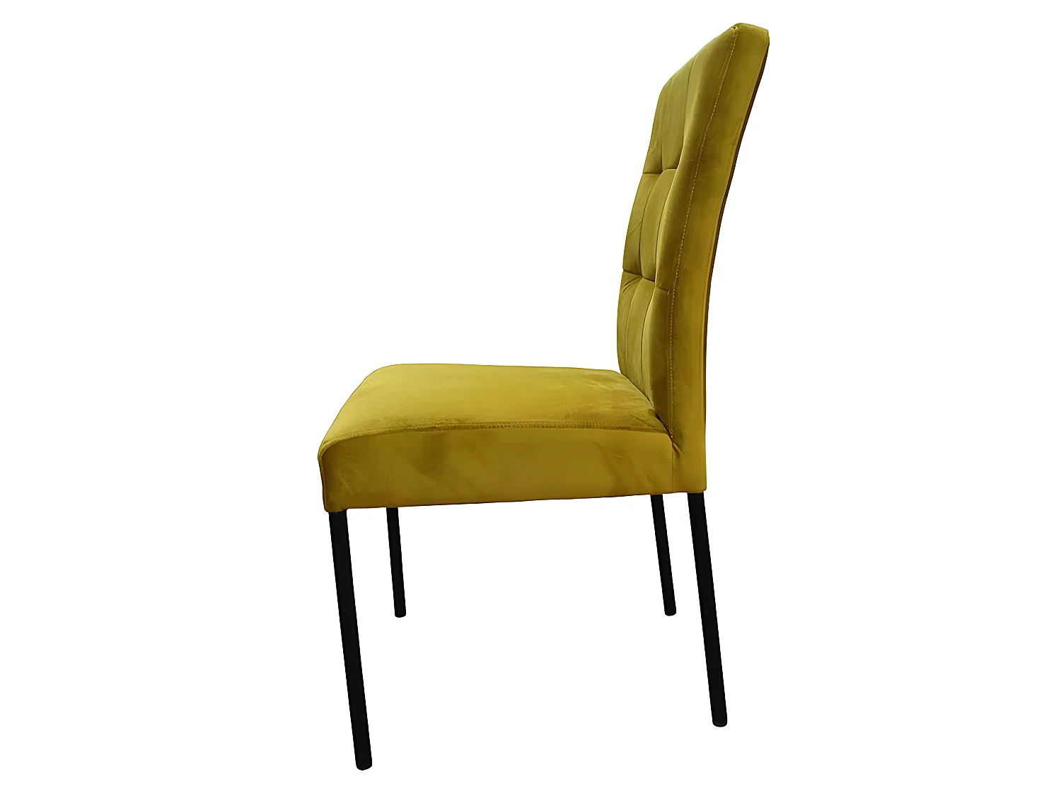 Chaise Nanda velours jaune pieds métal noir