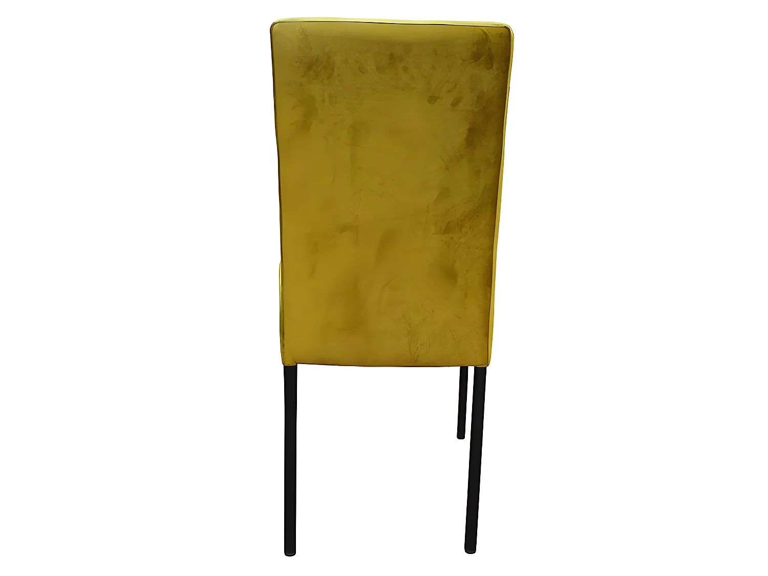 Chaise Nanda velours jaune pieds métal noir
