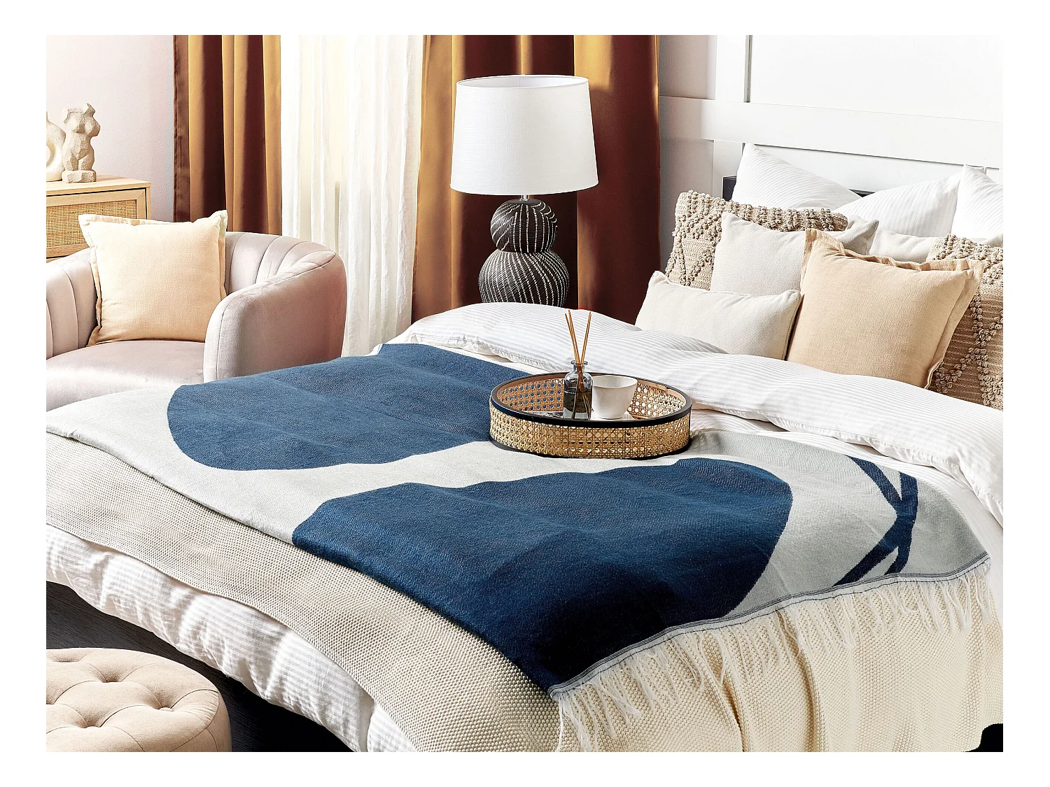 Plaid HAPREK 130 x 170 cm Blauw