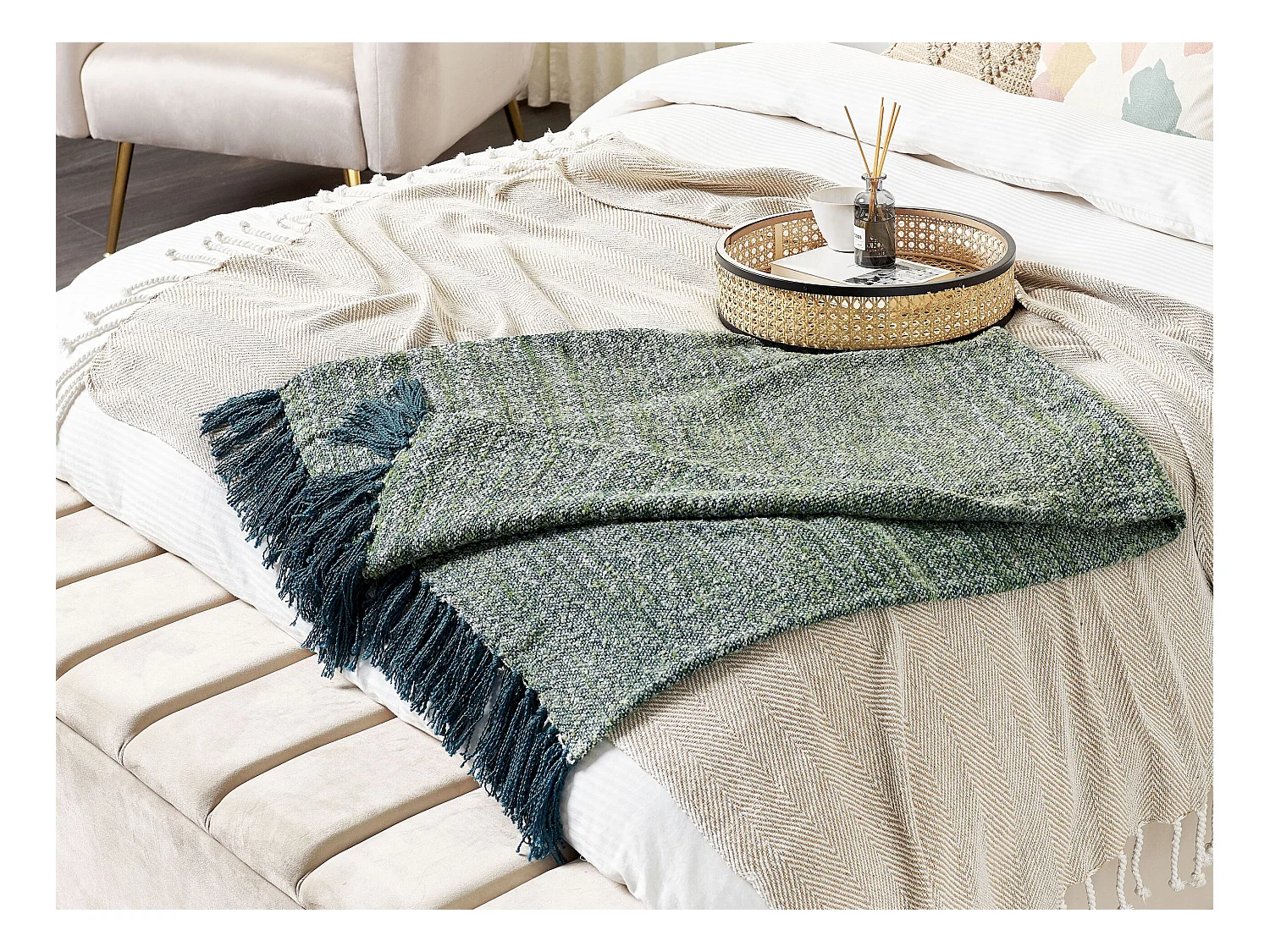 Koc PAIRE 130 x 170 cm Lazurowy