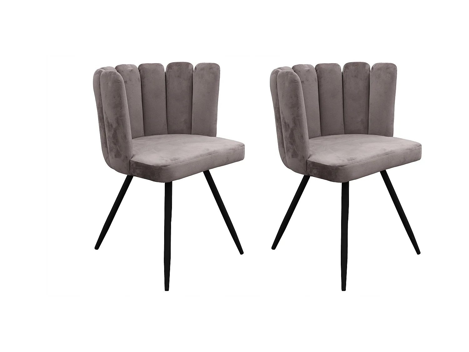 Chaise Ariel velours gris