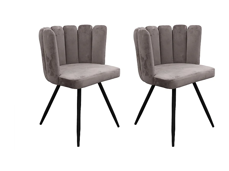 Chaise Ariel velours gris