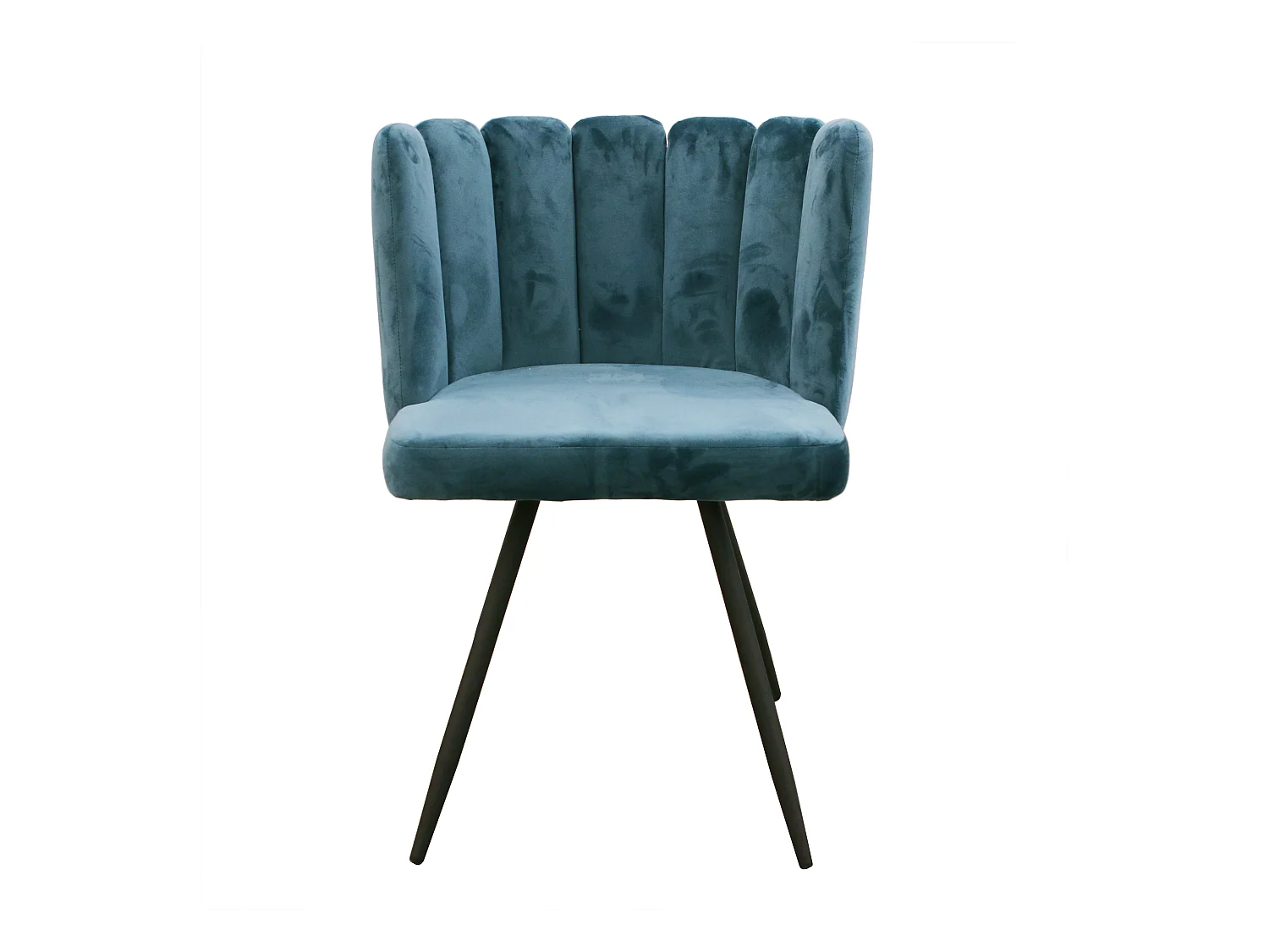 Chaise Ariel velours bleu canard