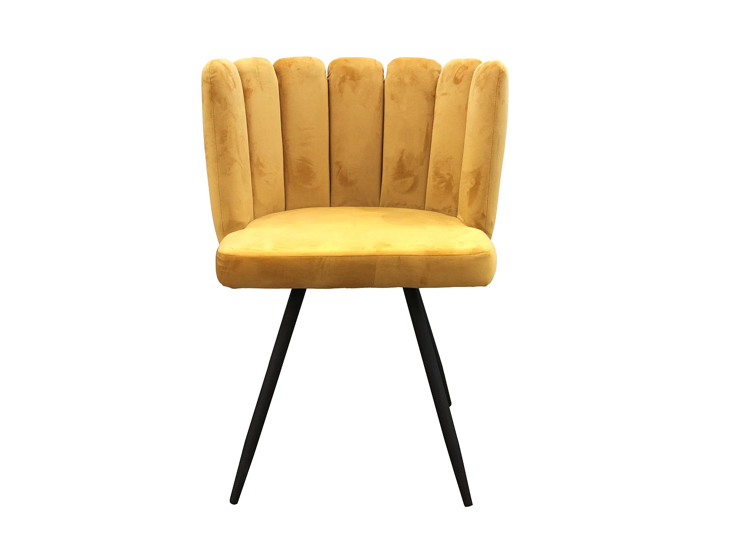 Chaise Ariel velours jaune moutarde