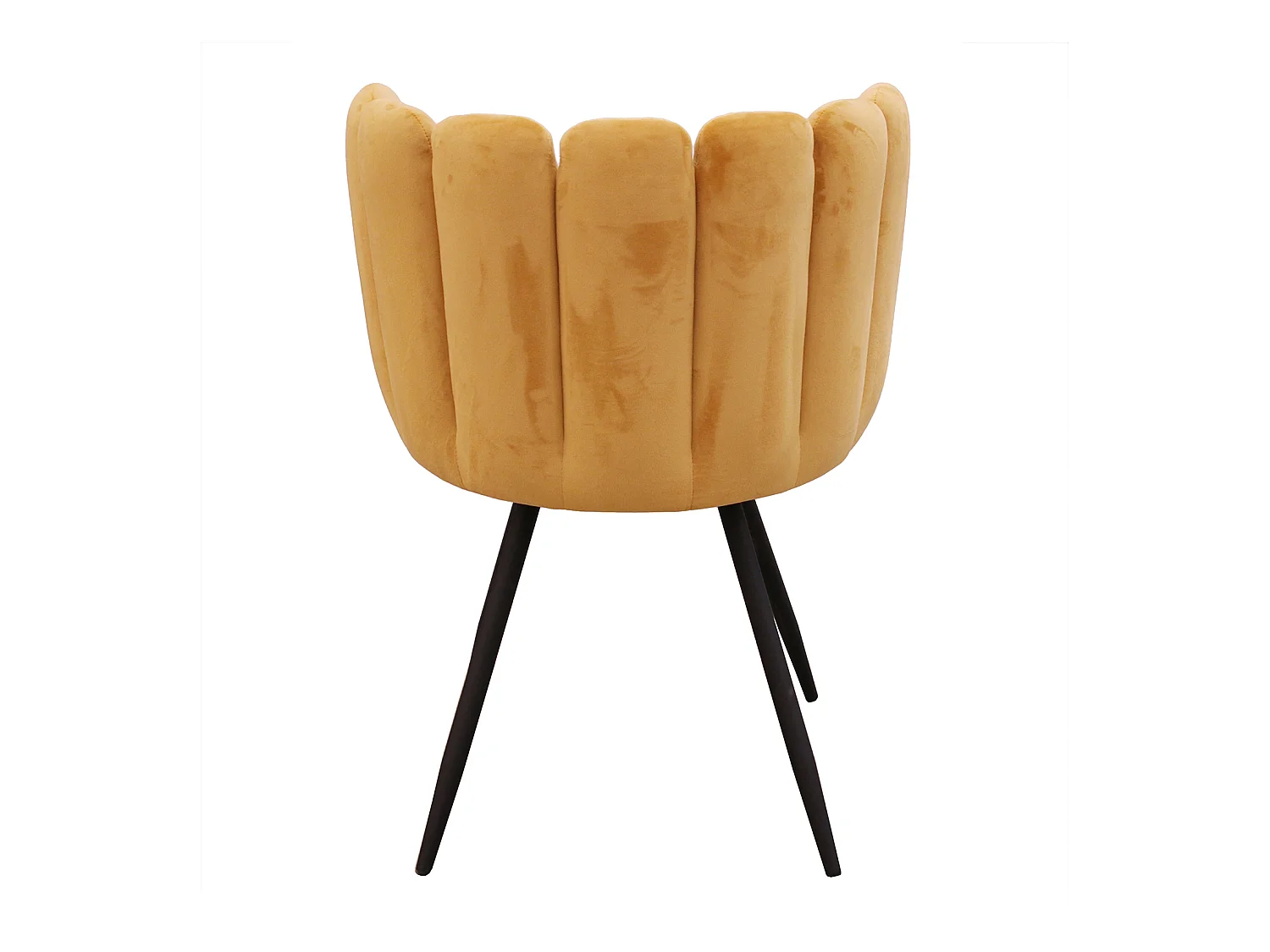 Chaise Ariel velours jaune moutarde