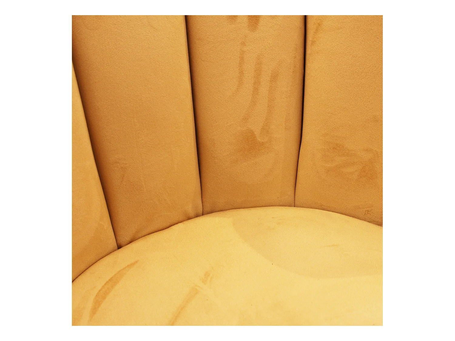 Chaise Ariel velours jaune moutarde