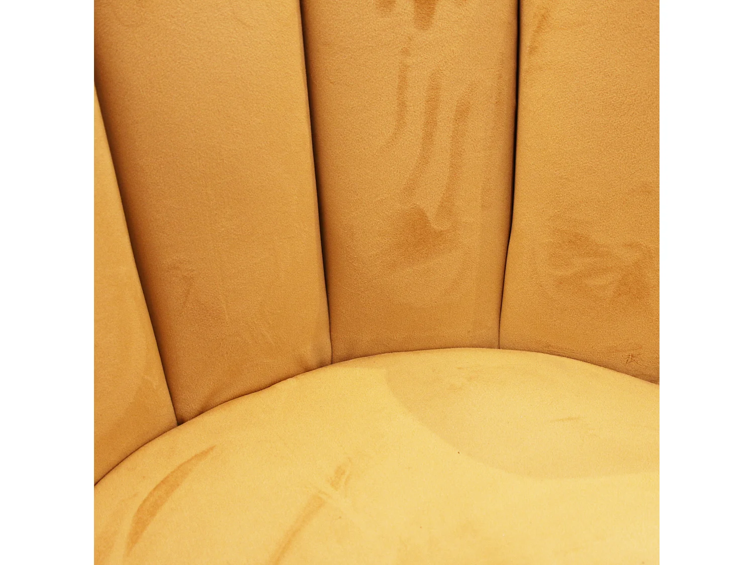 Chaise Ariel velours jaune moutarde