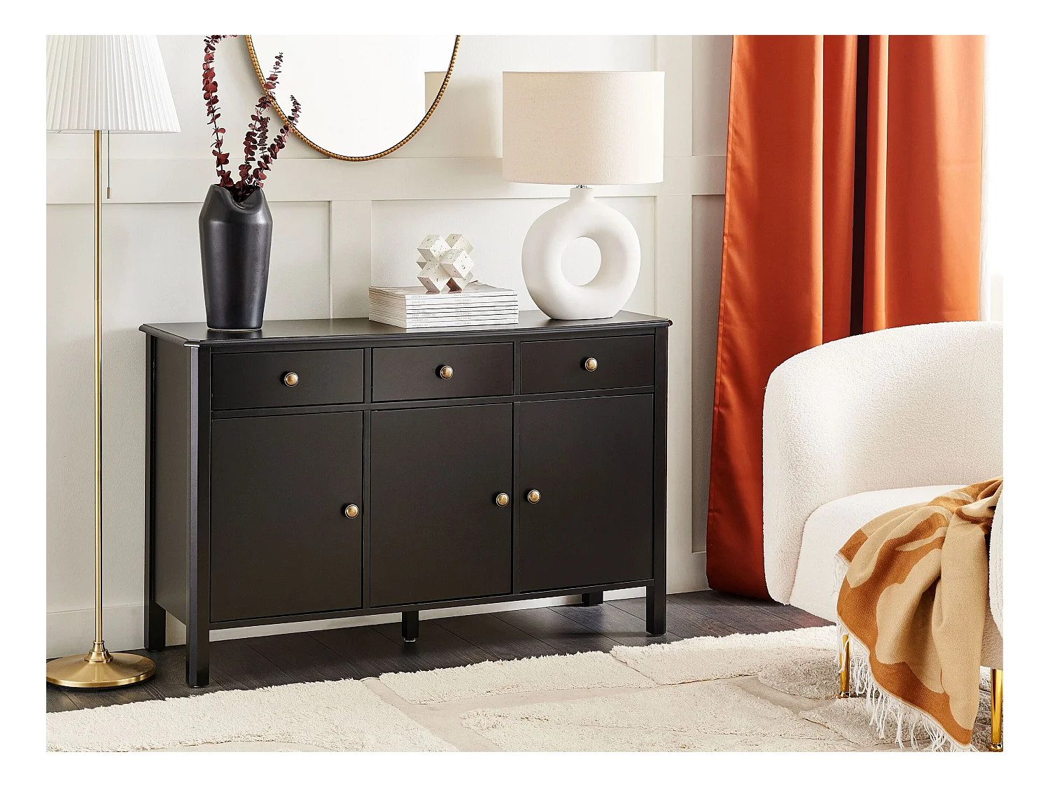 Dressoir met 3 deuren OLATE Zwart