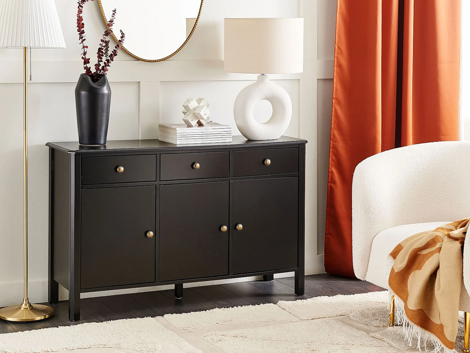 Commode 3 portes OLATE Noir