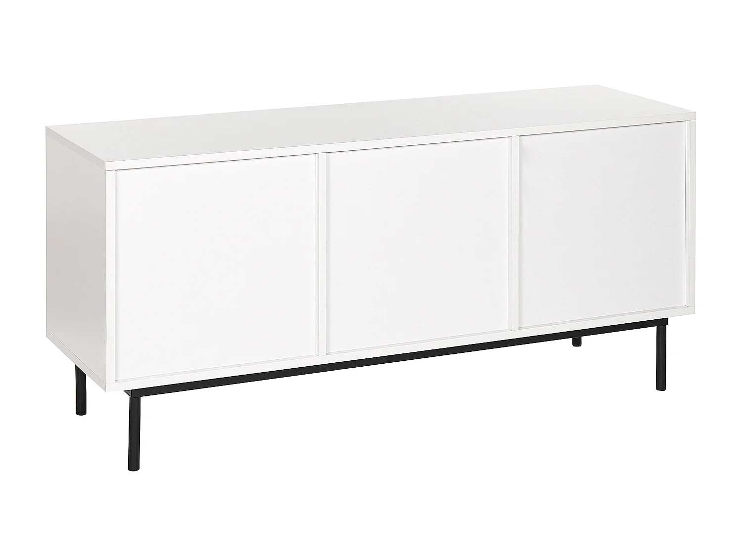 Sideboard mit Türen Schubladen dunkler Holzfarbton / weiß Tip-on Technik Okland