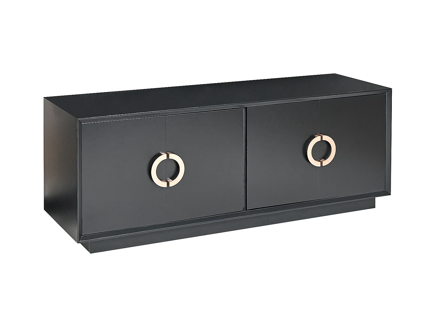 Sideboard schwarz mit 4 Türen goldenen Griffen 120 x 40 x 45 cm Modern Oxnard