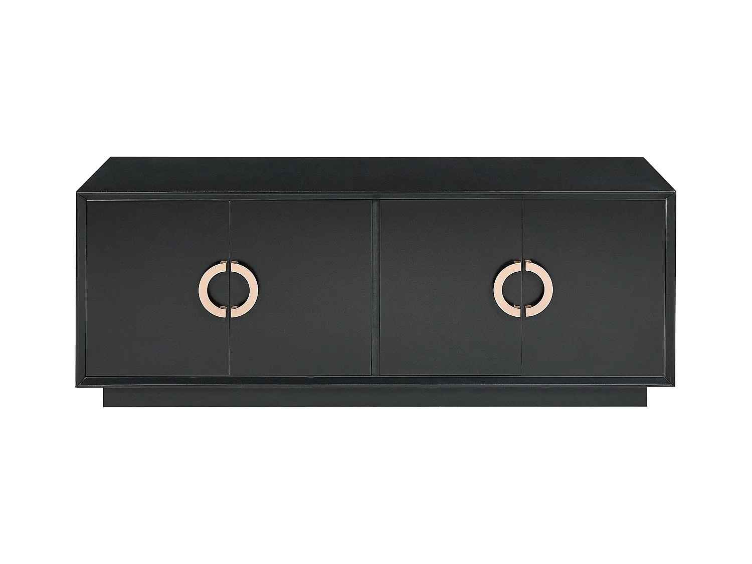 Sideboard schwarz mit 4 Türen goldenen Griffen 120 x 40 x 45 cm Modern Oxnard