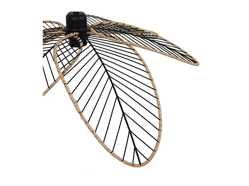 Suspension filaire métal et corde Flora noir Ostaria