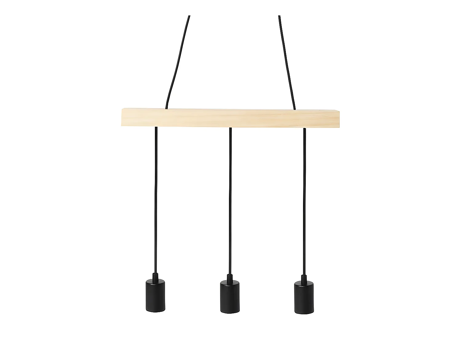 Suspension barre en bois 3 cordons simples Ostaria