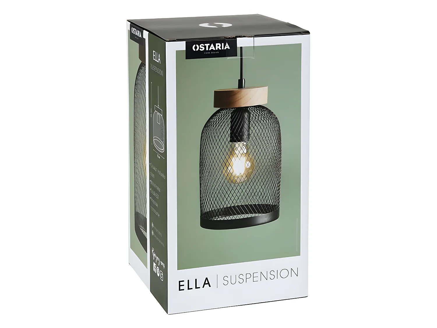 Suspension métal socle bois Ella Ostaria