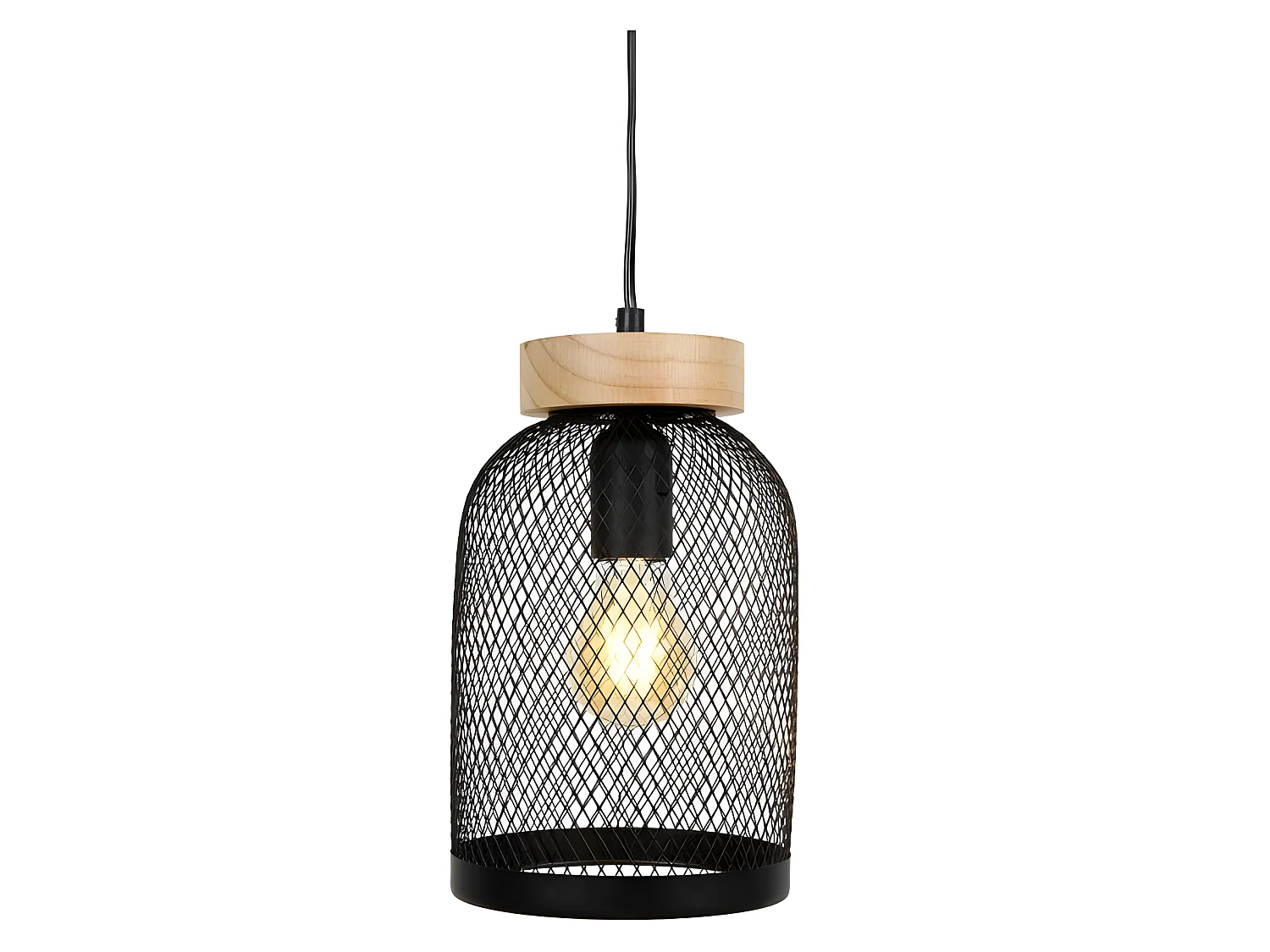 Suspension métal socle bois Ella Ostaria