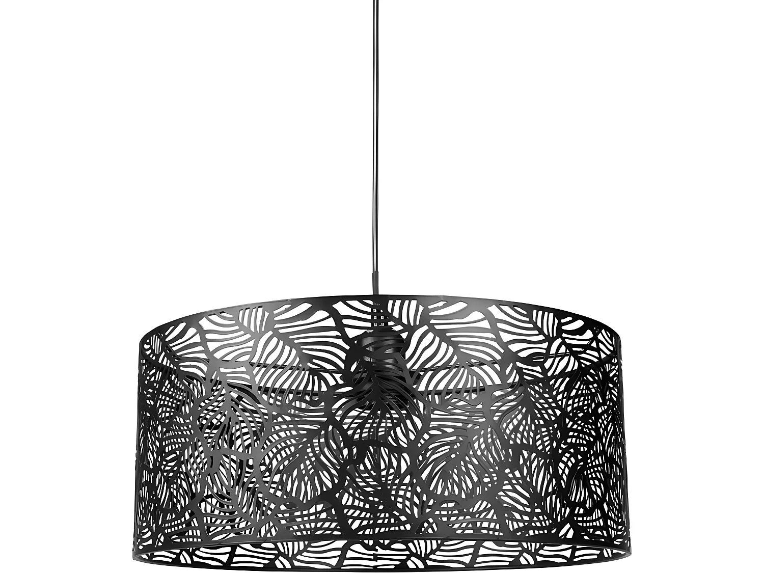 Suspension métal ajouré Calathéa noire Ostaria