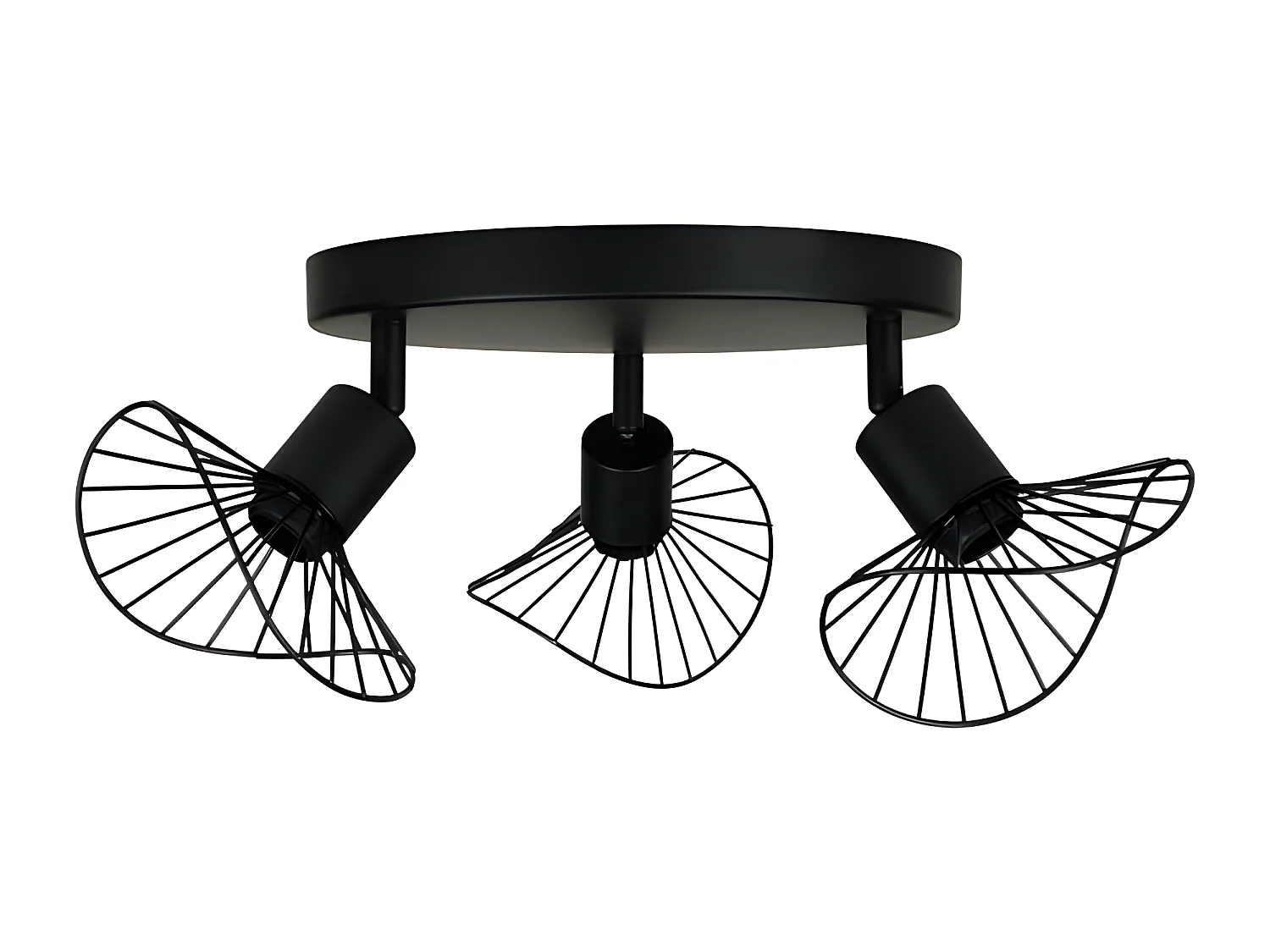 Plafonnier 3 spots Capeline en métal noir Ostaria