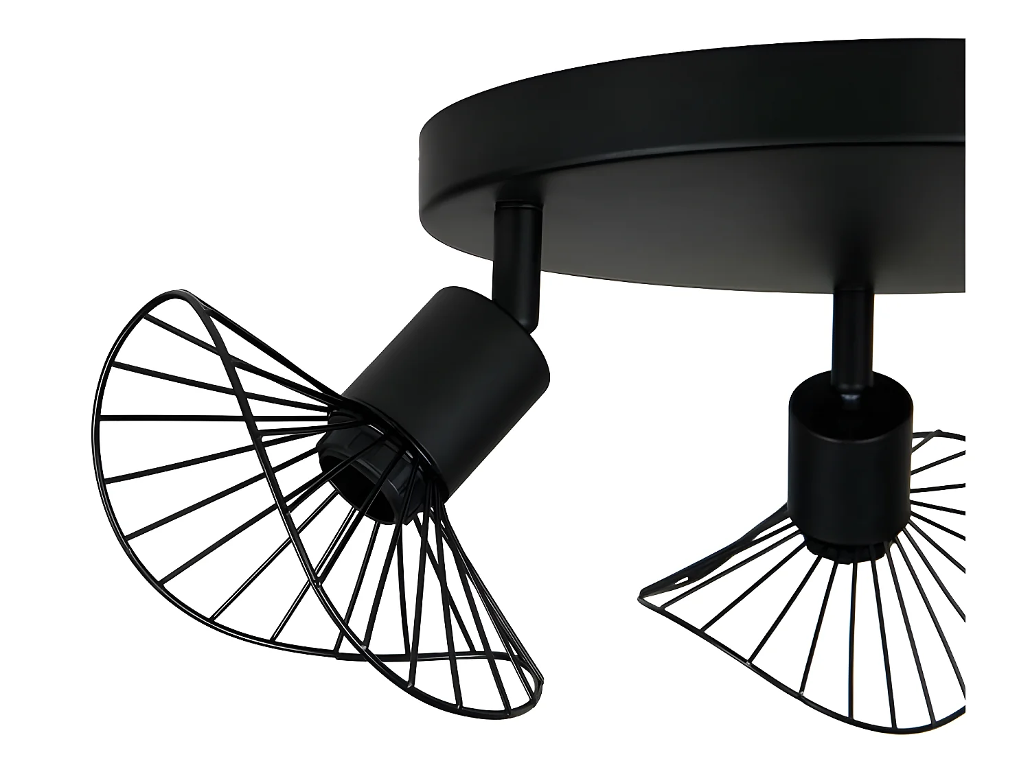 Plafonnier 3 spots Capeline en métal noir Ostaria