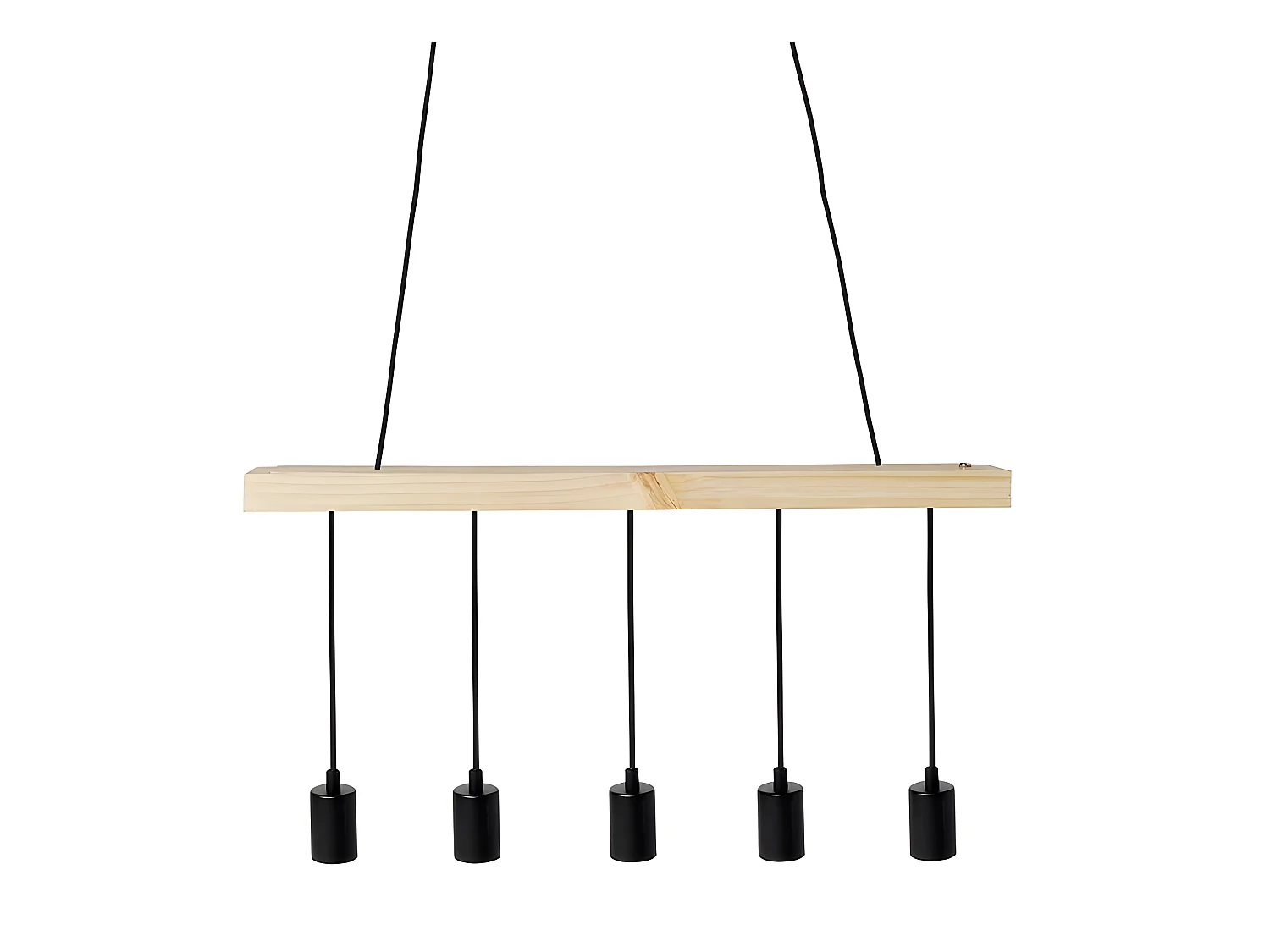 Suspension barre en bois 5 cordons simples Ostaria