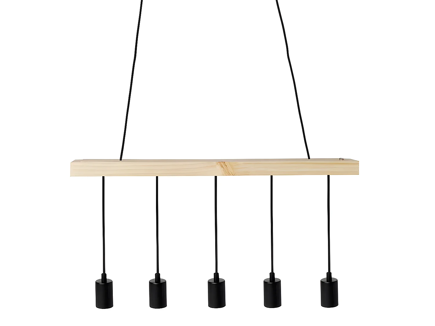 Suspension barre en bois 5 cordons simples Ostaria