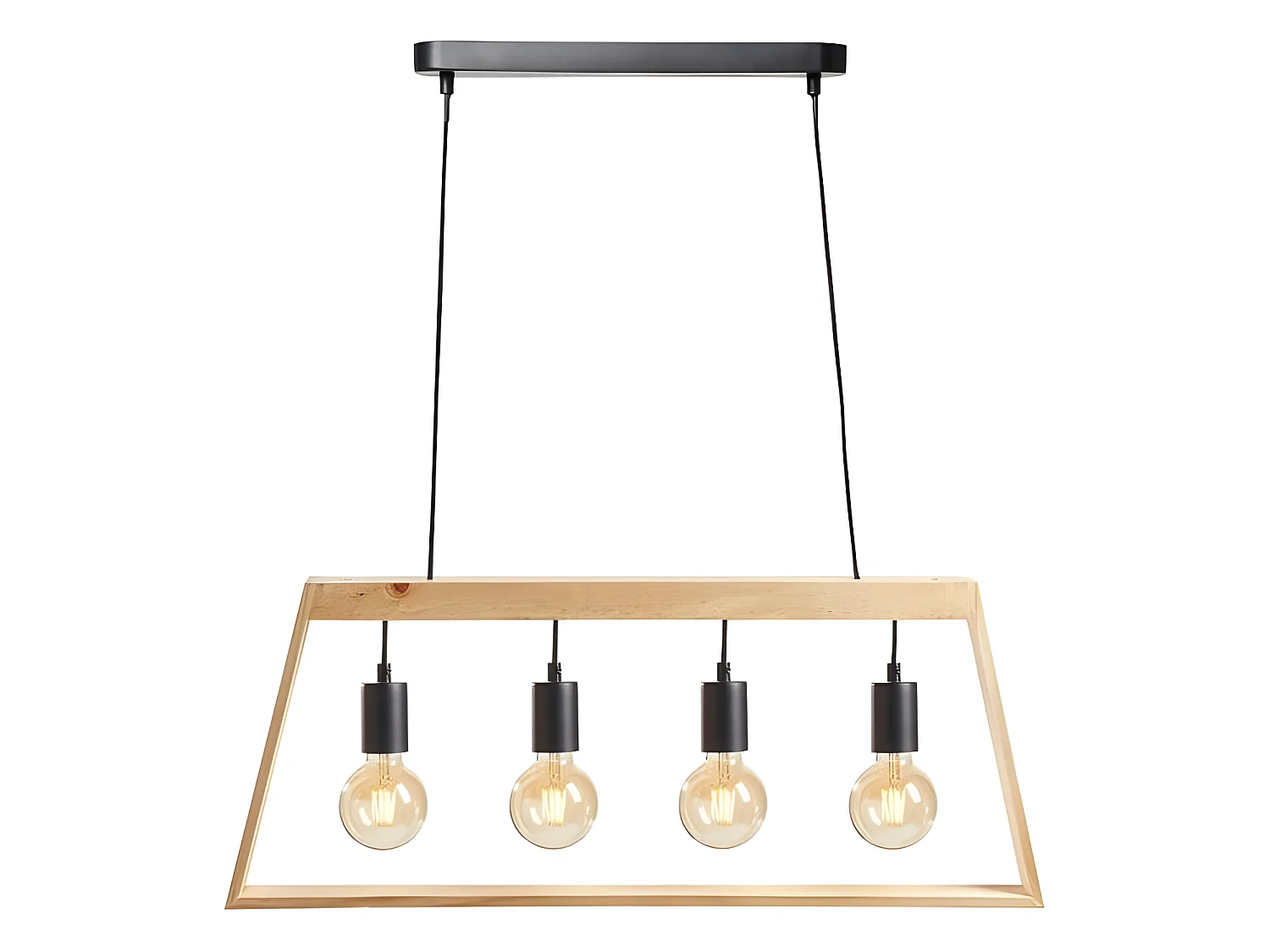 Suspension trapèze en bois 4 cordons Ostaria