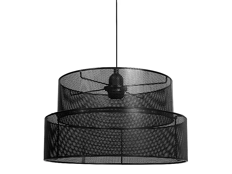 Suspension gigogne Elise ronde métal Ostaria - Noir