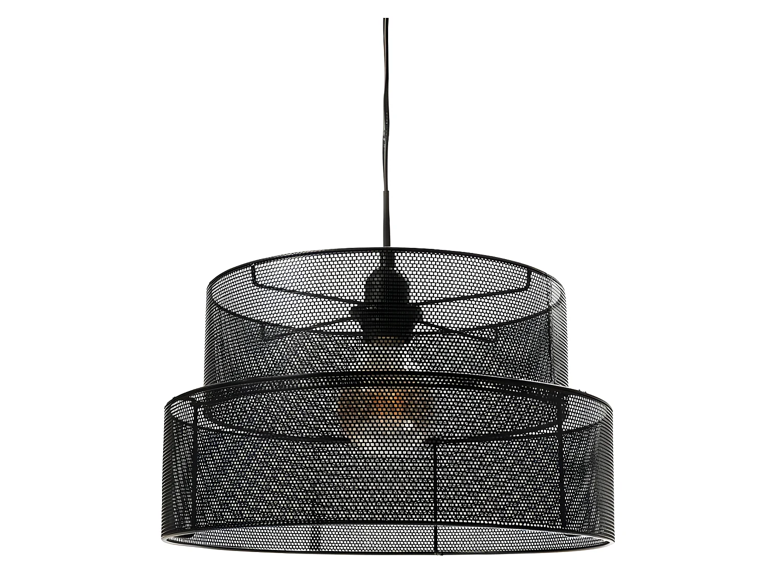 Suspension gigogne Elise ronde métal Ostaria - Noir