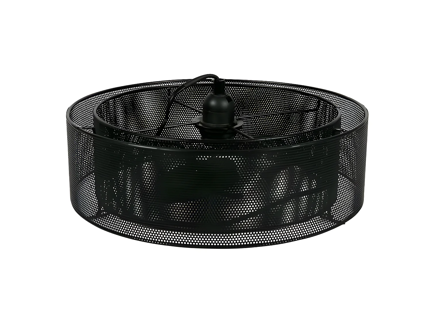 Suspension gigogne Elise ronde métal Ostaria - Noir