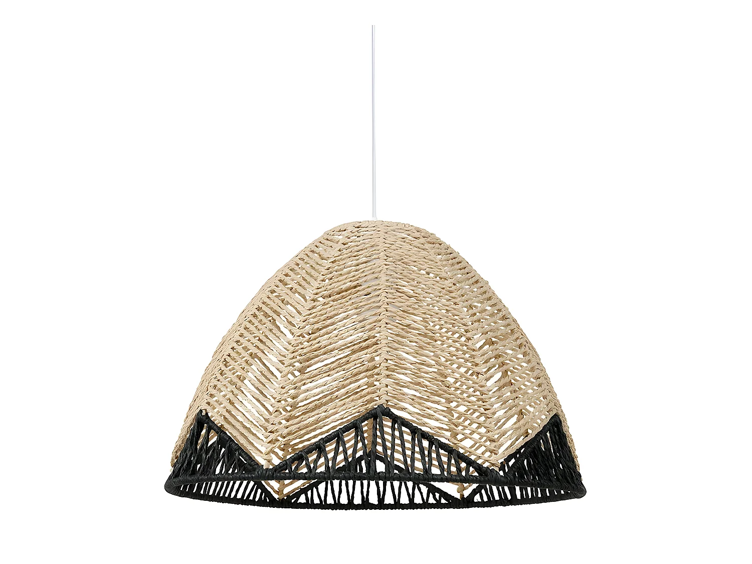 Suspension dôme tressage naturel et noir Ostaria