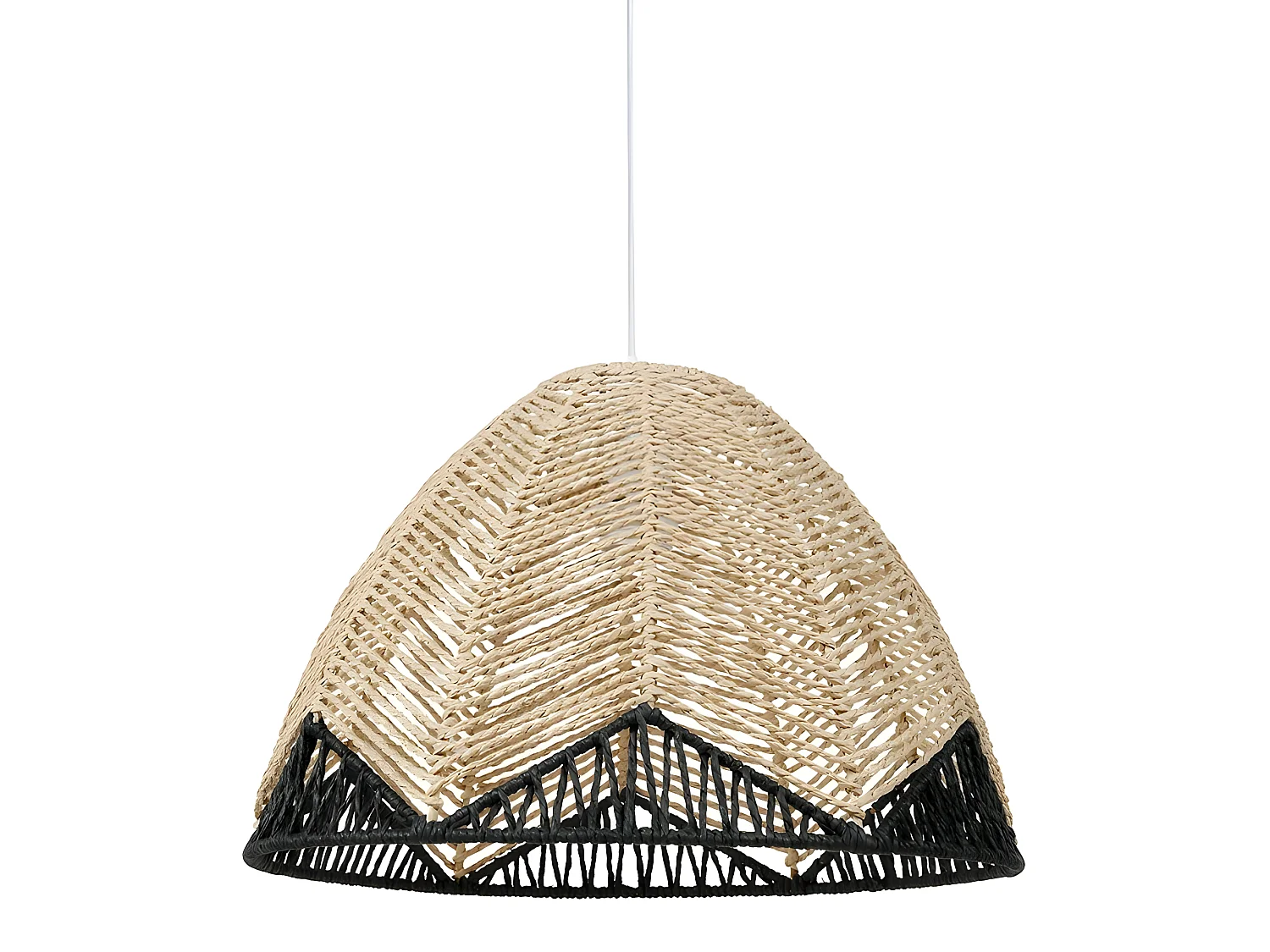 Suspension dôme tressage naturel et noir Ostaria