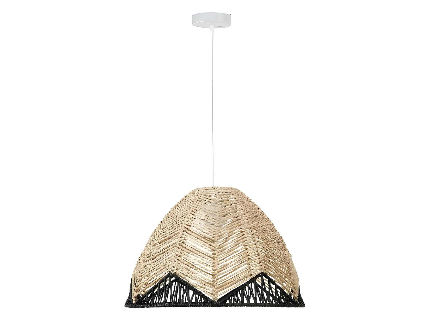 Suspension dôme tressage naturel et noir Ostaria