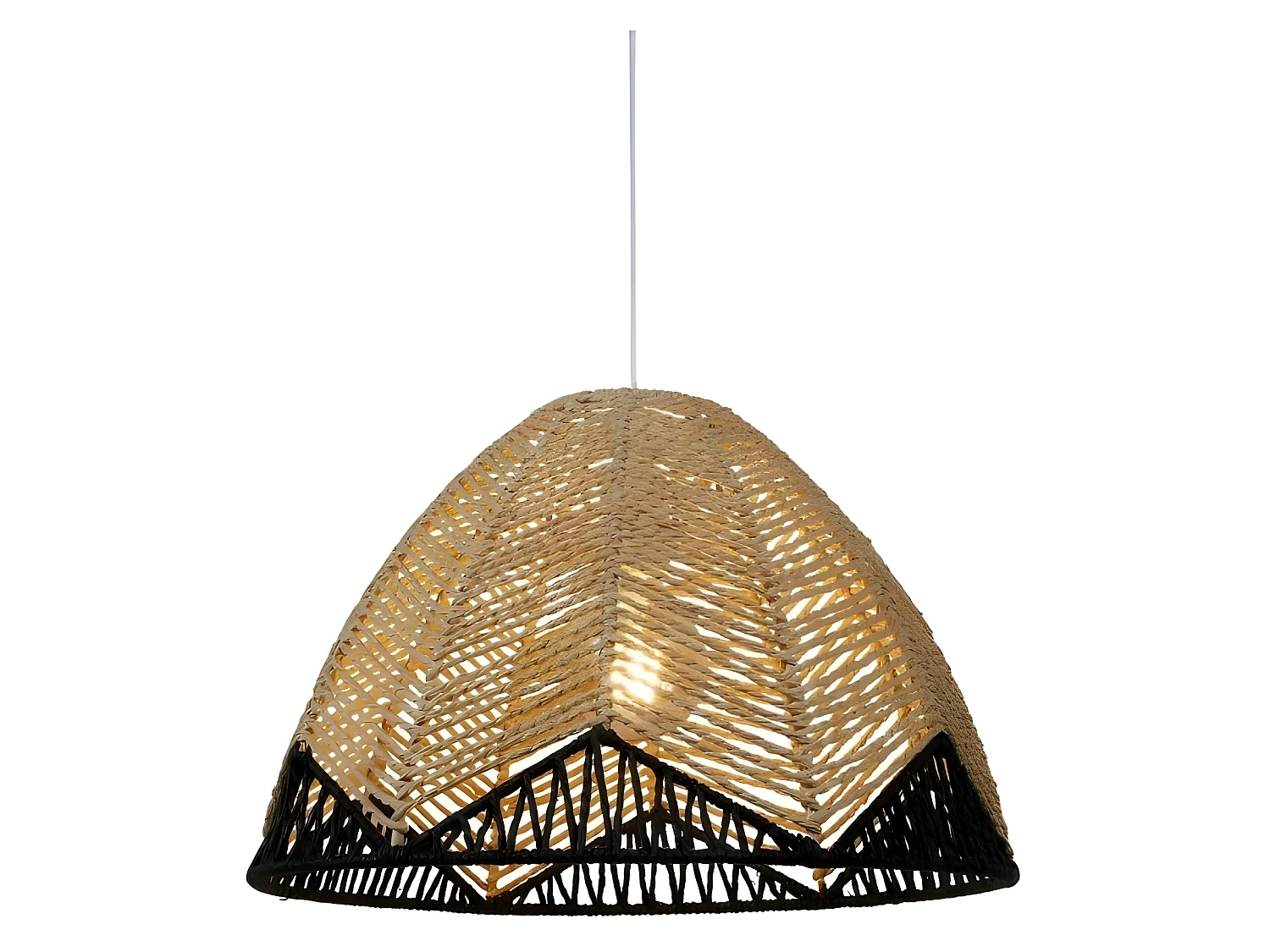 Suspension dôme tressage naturel et noir Ostaria